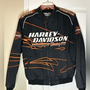 Harley Davidson Racing Screamin' Eagle Men's Motorcycle Jacket Black Sz Med